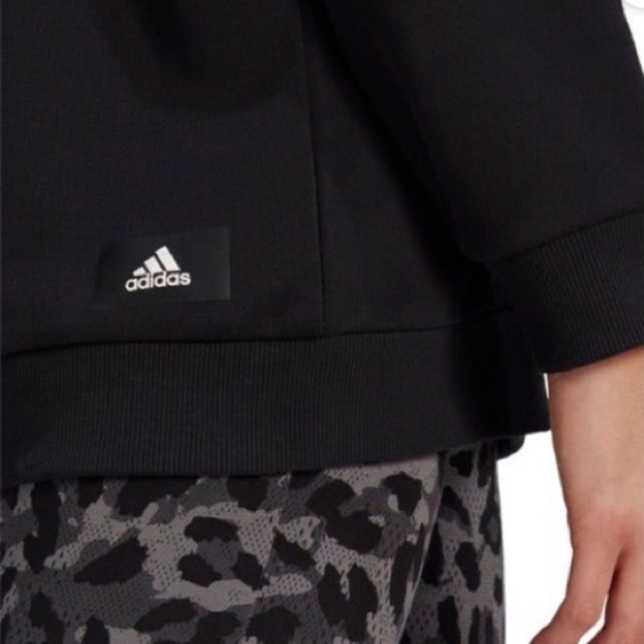 NWT Adidas future icons oversized pullover hoodie black and gray sweatshirt XS​​ - Picture 10 of 13